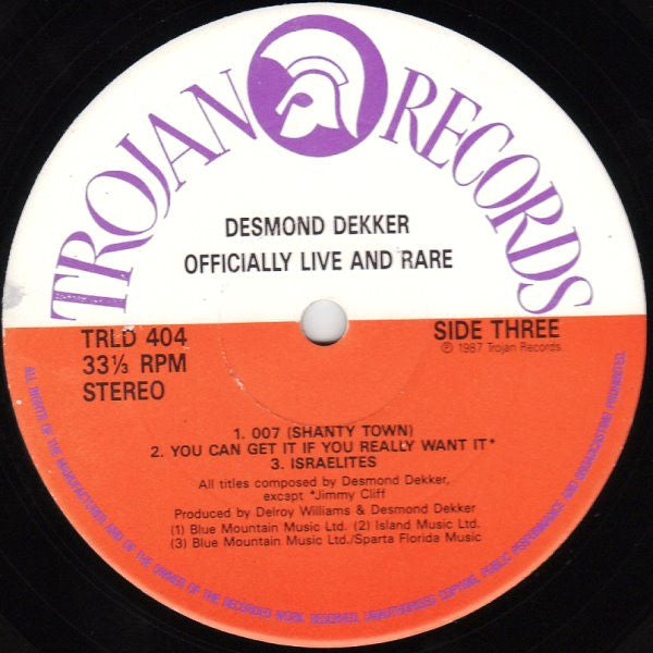 Desmond Dekker | Officially Live And Rare (12" Double Album)