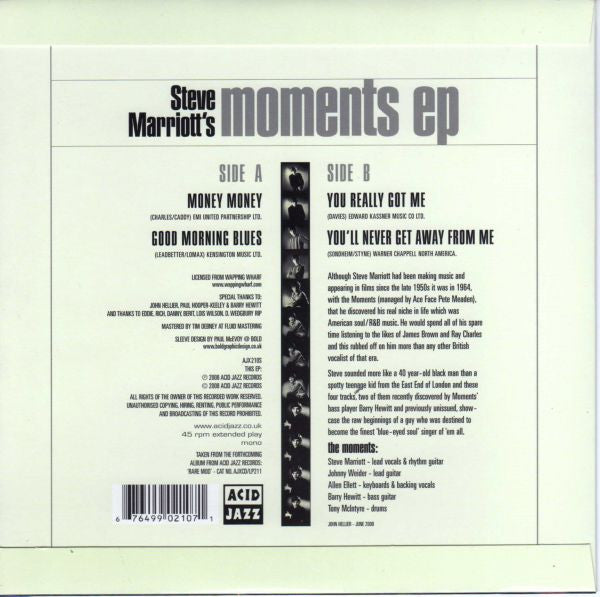 Steve Marriott | Steve Marriott's Moments EP (7 inch EP)