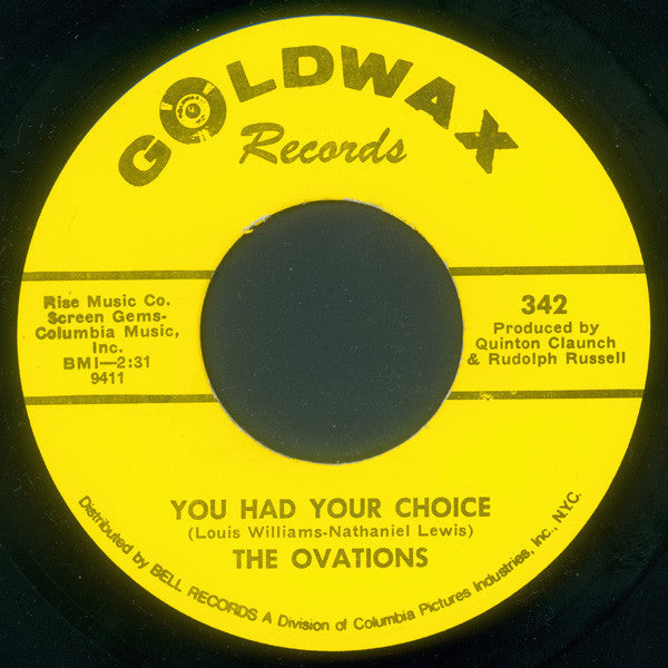 The Ovations | You Had Your Choice (7 inch single)