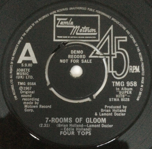 Four Tops | 7-Rooms Of Gloom / If I Were A Carpenter (7" single)