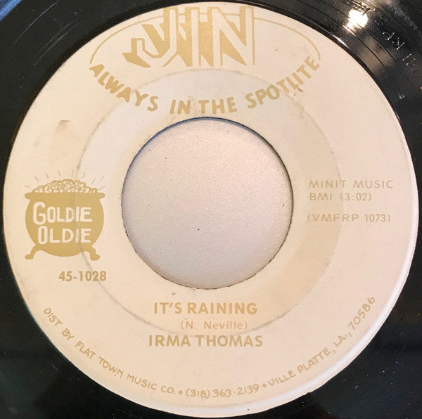 Irma Thomas ‎| It's Raining / Wish Someone Would Care (7" single)