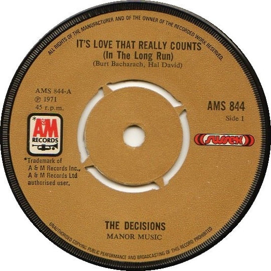 The Decisions | It's Love That Really Counts (In The Long Run) (7" single)