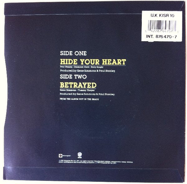 Kiss | Hide Your Heart (7" single)