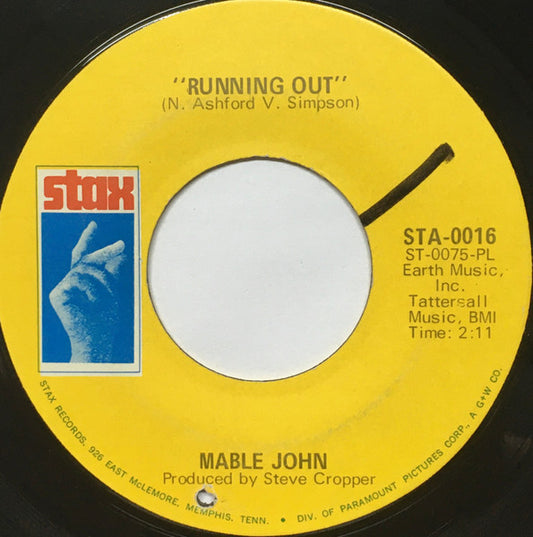 Mable John | Running Out (7 inch record)