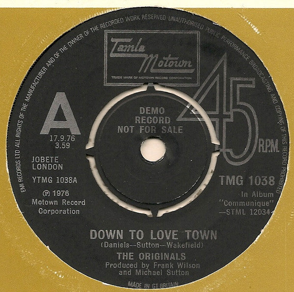 The Originals | Down To Love Town (7" single)