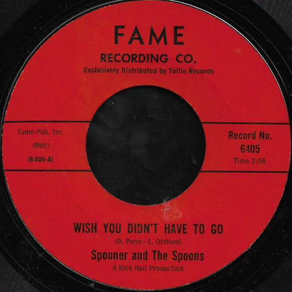 Spooner And The Spoons | Wish You Didn't Have To Go (7" single)