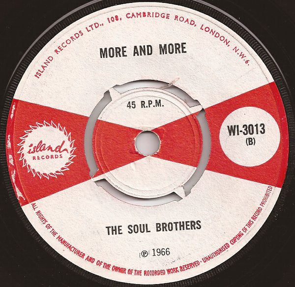 Delroy Wilson / The Soul Brothers ‎| Dancing Mood / More And More (7" single)