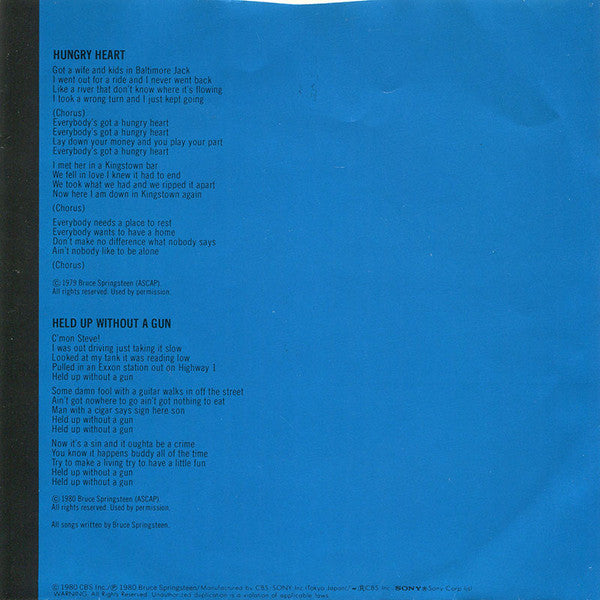 Bruce Springsteen ‎| Hungry Heart ( 7" single)