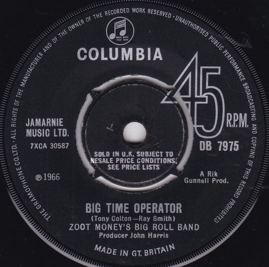 Zoot Money's Big Roll Band | Big Time Operator (7" single)