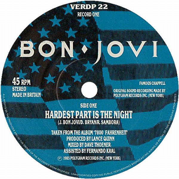 Bon Jovi | Hardest Part Is The Night (7" single)