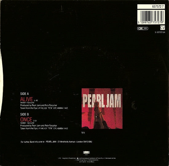 Pearl Jam | Alive (7" single)