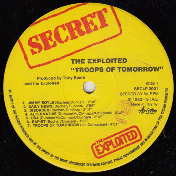 The Exploited – Troops Of Tomorrow ( 12" album)