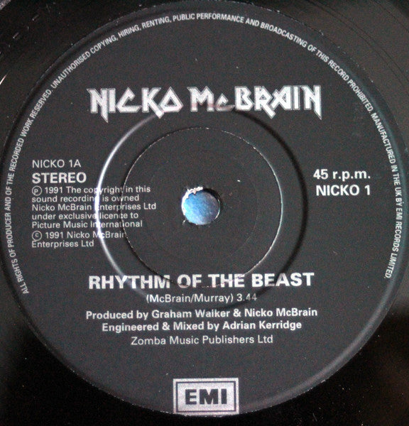 Nicko McBrain | Rhythm Of The Beast (7" single)