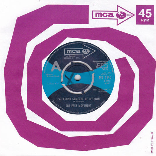 The Free Movement | I've Found Someone Of My Own (7" single)