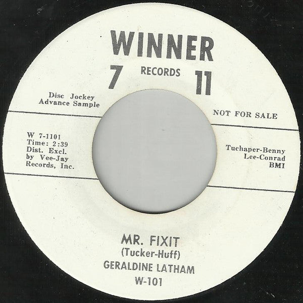 Geraldine Latham ‎| Lazy Lover / Mr. Fixit (7" single)