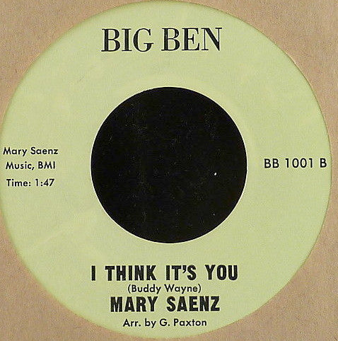 Mary Saenz | Would She Do That For You (7 inch single)