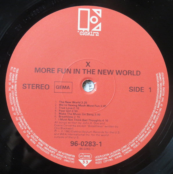 X | More Fun In The New World (12 inch LP)