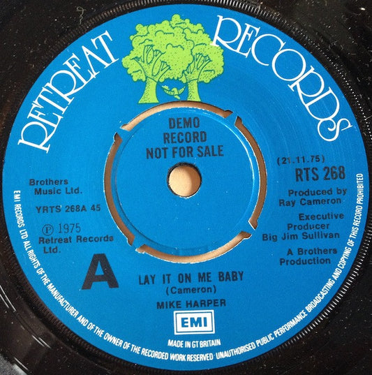 Mike Harper ‎| Lay It On Me Baby / Ballad Of The Rich ( 7" single)