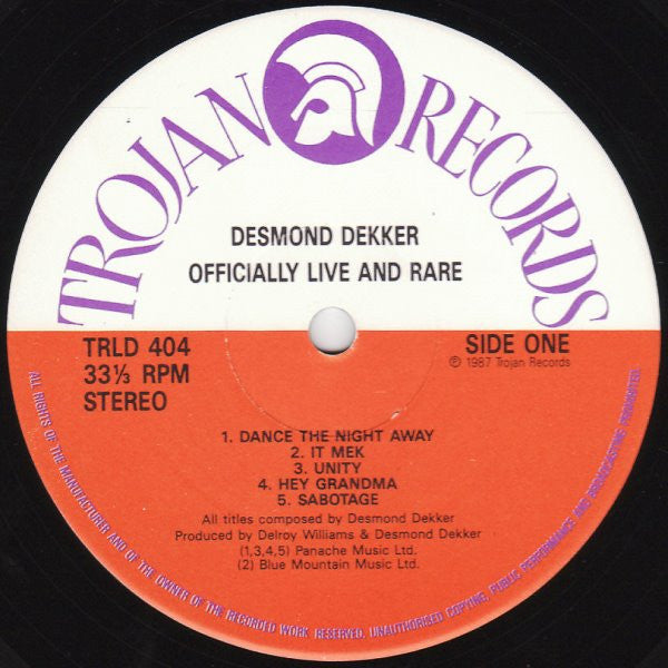 Desmond Dekker | Officially Live And Rare (12" Double Album)