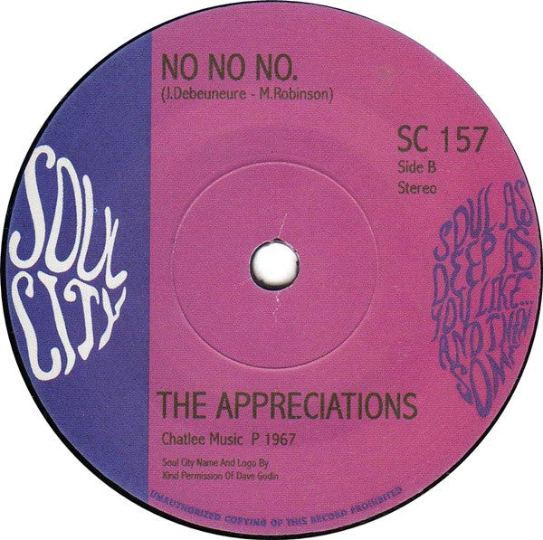 The Appreciations | I Can't Hide It (7 inch single)