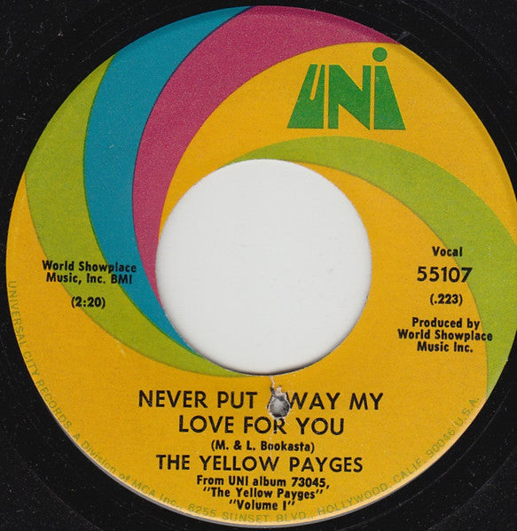 The Yellow Payges | The Two Of Us / Never Put Away My Love For You (7" single)