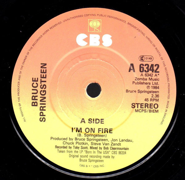Bruce Springsteen ‎| Born In The USA / I'm On Fire ( 7" single)