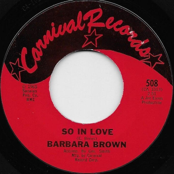 Barbara Brown | So In Love / Forget Him ( 7" single)