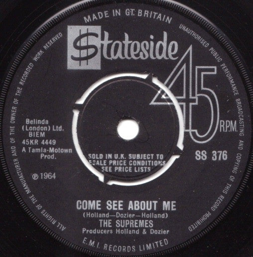 Supremes | Come See About Me (7 inch Single)