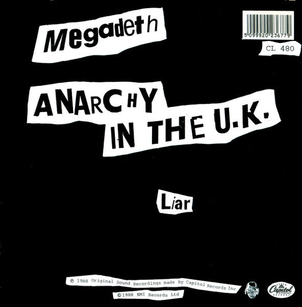 Megadeth | Anarchy In The U.K. (7 inch single)