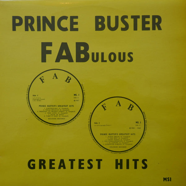 Prince Buster | Fabulous Greatest Hits (12 inch Album)