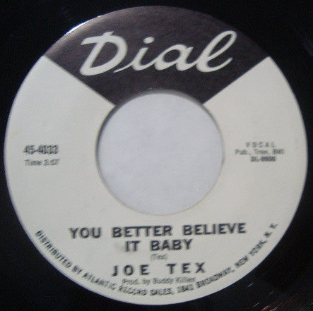 Joe Tex | You Better Believe It Baby (7 inch Single)
