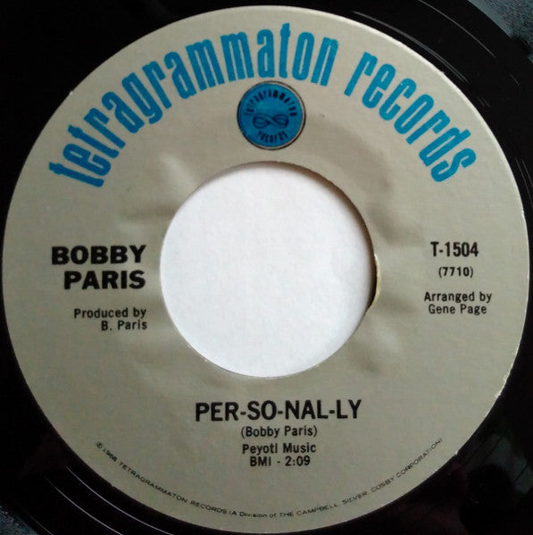 Bobby Paris | Per-So-Nal-Ly (single Soul, Northern Soul)
