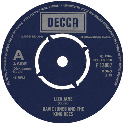 Davie Jones with the King Bees | Liza Jane (7 inch Single)