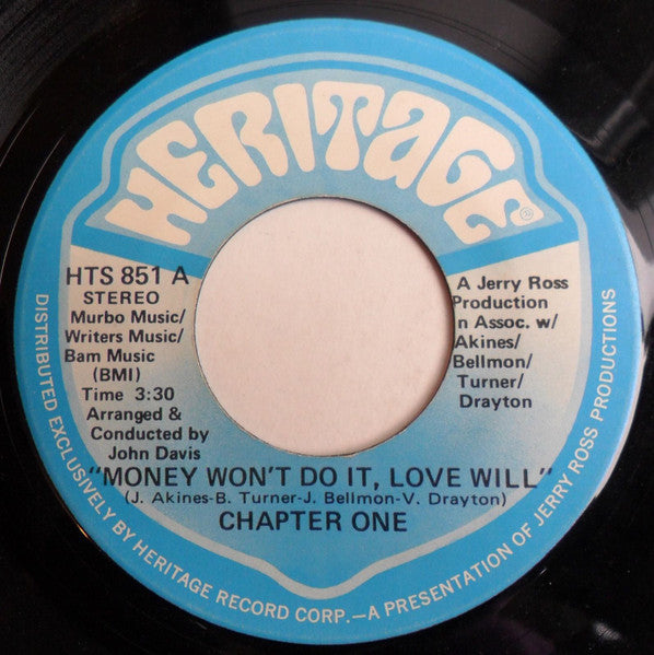 Chapter One | Money Wont Do It, Love Will (7 inch Single)