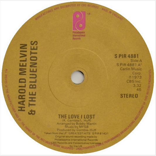 Melvin, Harold | The Love I Lost (7 inch Single)