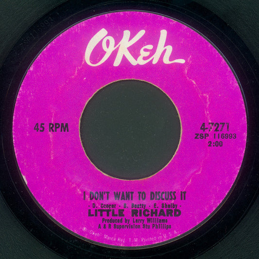 Little Richard | I Don’t Want To Discuss It (7 inch Single)