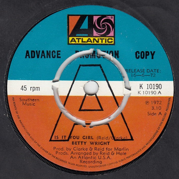 Wright, Betty | Is It You Girl (7 inch Single)
