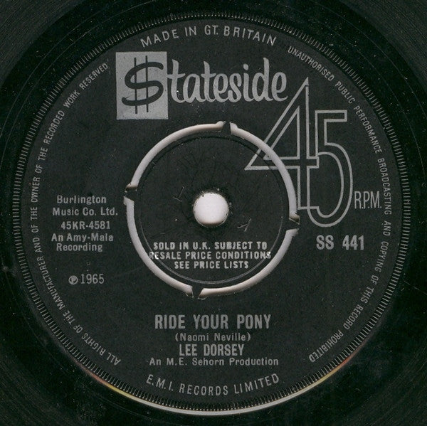 Dorsey, Lee | Ride Your Pony (7 inch Single)