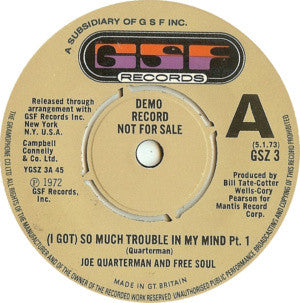 Joe Quarterman And Free Soul | So Much Trouble In My Mind (7 inch Single)