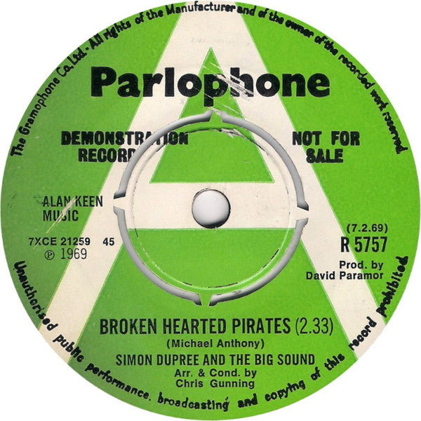 Simon Dupree And The Big Sound | Broken Hearted Pirates (7 inch Single)